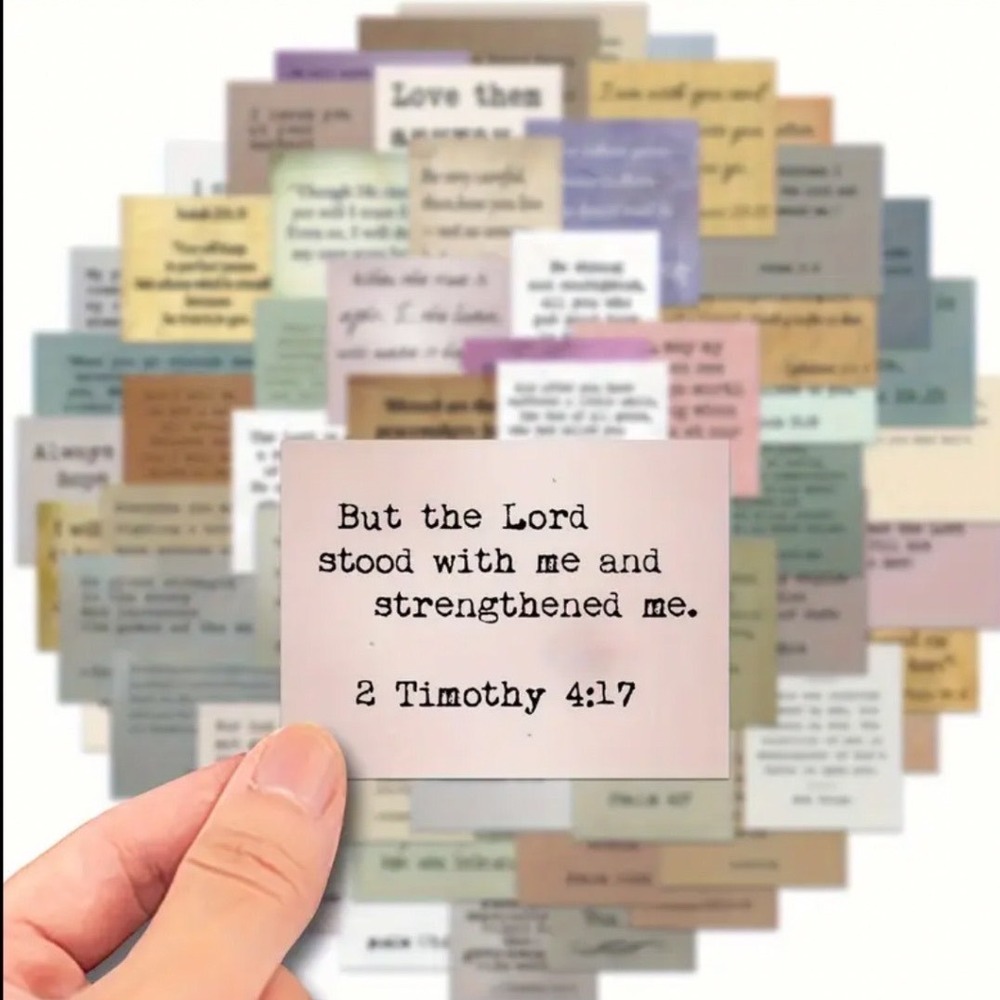 60pcs Inspirational Bible Verse Stickers Pack Unisex OS Multicolor Vinyl Decal